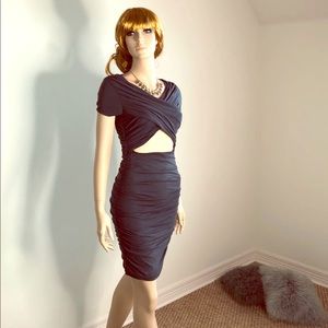 Elizabeth and James Gray Cutout Mini Dress S